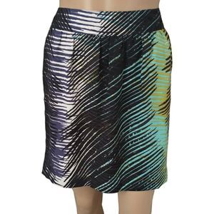 Ann‎ Taylor Loft Skirt Sz 4P Mini Career Silky Peacock Corpcore Office Siren NEW